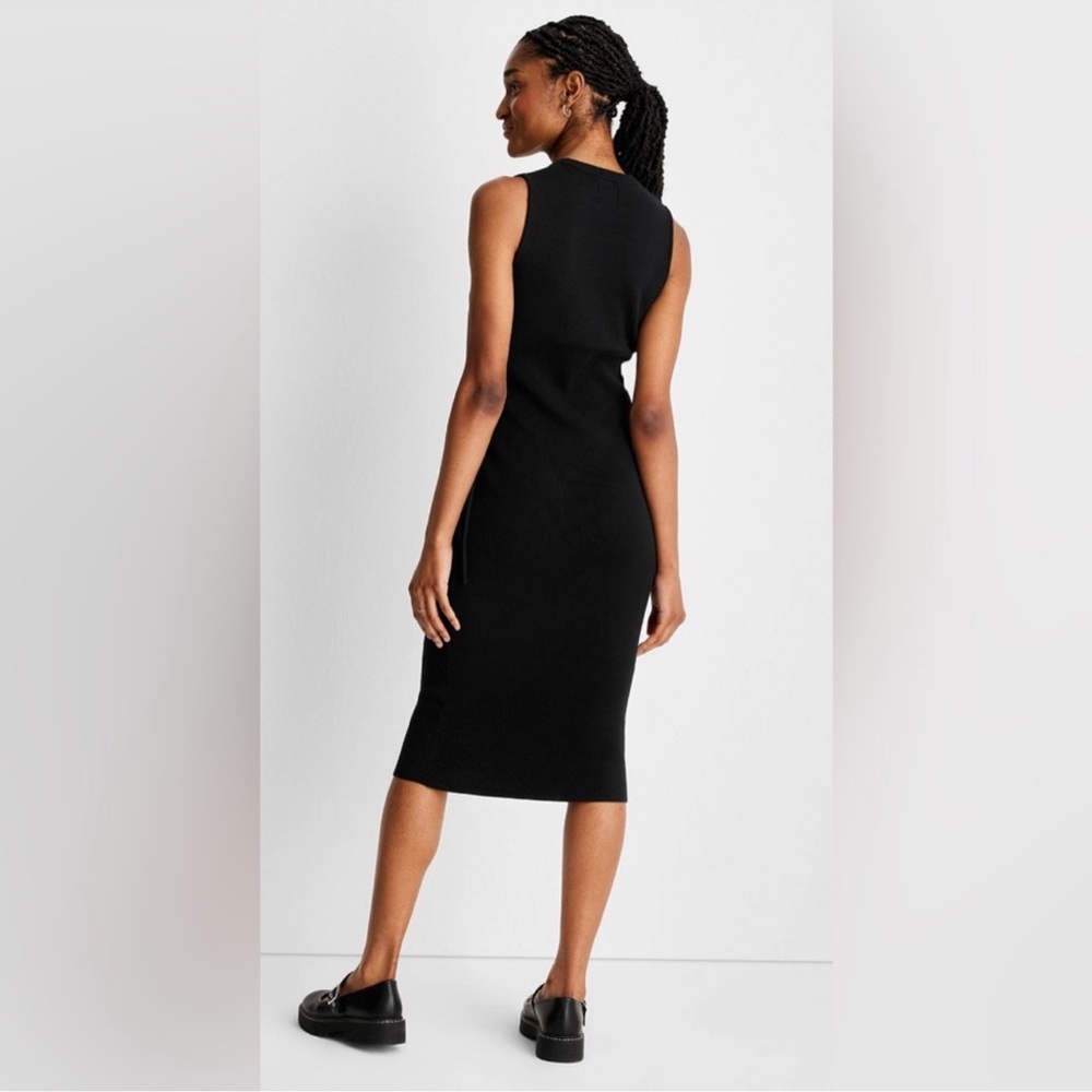 NWT Women's Side-Tie Midi Sweater Dress- Future Collective - Picture 2 of 12